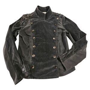 Marrakech Women's Lightweight Corduroy Full Button Short Charcoal Jacket Sz. PXS